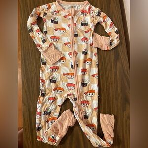 18–24M GUC Kiki + Lulu Bamboo Convertible Footie Onesie | Sushi Print
